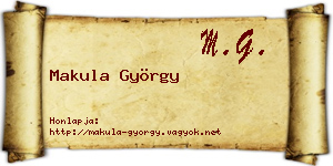 Makula György névjegykártya
